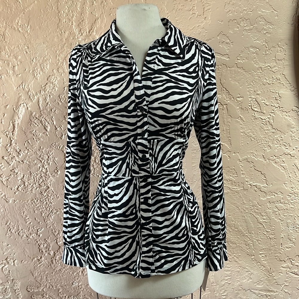 INC Woman's Zebra Stripe  Blouse - Like New $40 $85 | Size: M